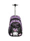 Graffiti Kuromi Sketch School Bag Trolley Elementary, Elementary Multicolour with Water Bottle Holder