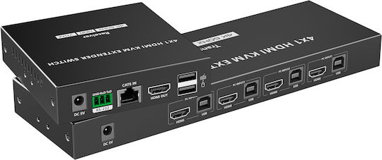Lenkeng Kvm Hdmi Extender Switch 4-1 Over Ethernet 4k60hz Lkv441ex