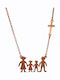 Aris Dentopoulos Jewellery Κολιέ Οικογένεια από Ροζ Επιχρυσωμένο Ασήμι