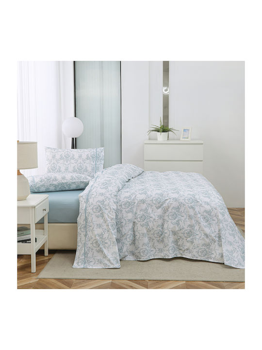 Liolios Home Sheet Sets Queen 245x270cm. Aqua 4pcs