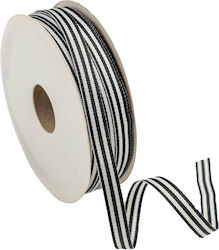 Fabric Striped Double Face Ribbon 10mm 20m Rl6x...