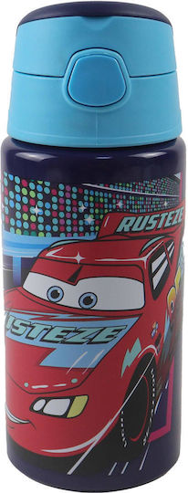 Gim Cars Kids Water Bottle Thermos Stainless Steel with Straw Gray 500ml