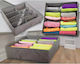 Fabric Clothing Storage Case for Clothes Underwear Socks Ties in Gray Colour 32x32x10cm