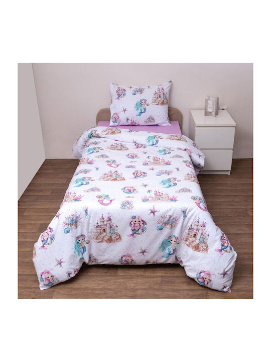 Viopros Cotton Baby Quilt 120x160cm White-pink