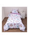 Viopros Cotton Baby Quilt 120x160cm White-pink