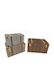 Wooden Decorative Trunks Set Beige 3pcs