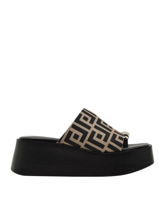 Women's Flat Sandals Flatforms in Brown Color