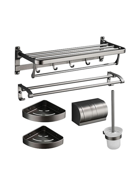 H2O Badezimmer-Accessoire-Set Inox Gray 6Stück