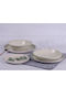 Cryspo Trio White Porcelain Dinnerware Set 20pcs