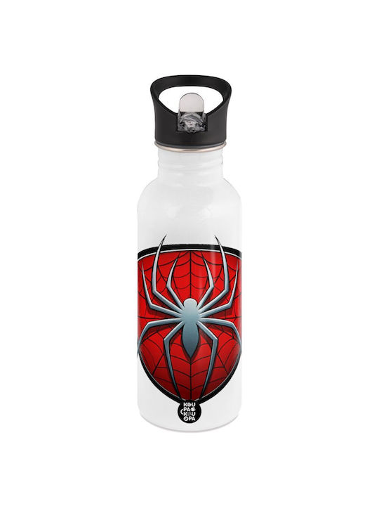 Koupakoupa Spider-man Wasserflasche Rostfreier Stahl 592ml Weiß