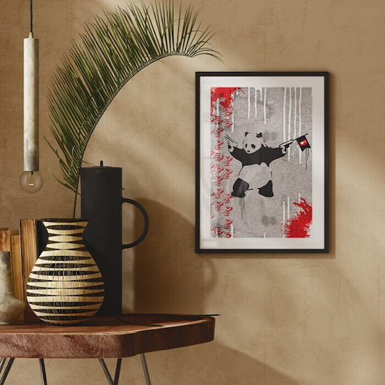 Постер Poster Panda Guns Поставка Рамка от Дърво Свята 50x70см