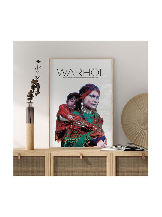 Poster Mother Child Poster Wooden Frame Saint 70x100cm