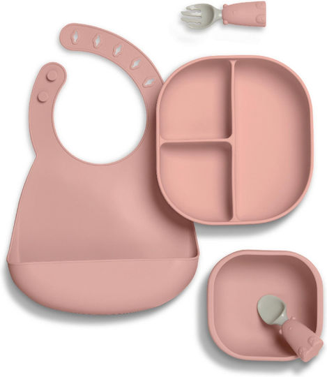 Mamas & Papas Feeding Set made of Silicone with Non-Slip Base 5pcs