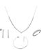 Set with Necklace , Earrings & Ring from White Gold 9K with Stones