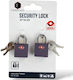 Forecast Padlock Brass with Key with TSA Certification Purple 2pcs