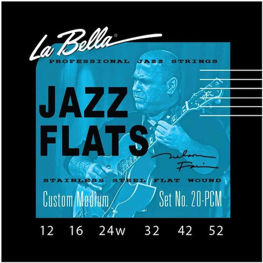 La Bella Jazz Flats 012 052 Σετ 6 Χορδές Ηλεκτρικής Κιθάρας
