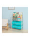 Kids Wooden Bookcase Blue