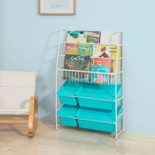 Kids Wooden Bookcase Blue