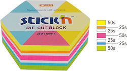 Αυτοκόλλητα Χαρτάκια Σημειώσεων Hopax Neon Hexagon 250 Φύλλα 61x70mm 21827