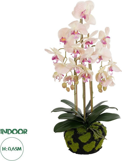 Plantă Artificială în Ghiveci Orhidee White 65cm GloboStar