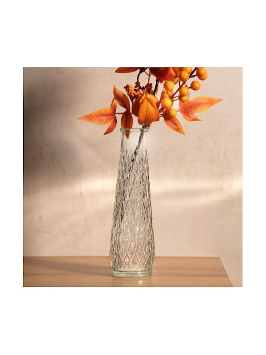 Homla Διακοσμητικό Βάζο Γυάλινο Διάφανο 6.5xΥ22cm