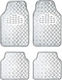 Set of Front and Rear Mats Universal 4pcs Silver