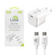 Lime Φορτιστής GaN με Θύρα USB-C και Καλώδιο USB-C - USB-C 54W Power Delivery Λευκός (LTC54W)