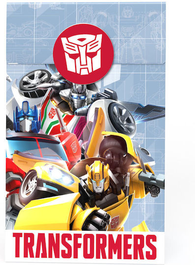Paper Bag for Gift with Theme "Transformers" Multicolored 13x24x8cm. 10pcs