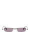 Kuboraum Maske Men's Sunglasses with Silver Metal Frame and Silver Mirror Lens