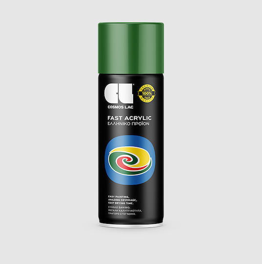 Cosmos Lac Spray Paint Acrylic with Metallic Effect Green RAL6001 EMERALD GREEN 400ml