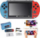 Bedee X7 Consolă Portabilă 4.3 Inch 8GB Roșu Albastru Suportă Jocuri Arcade 8-bit 16-bit 32-bit 64-bit