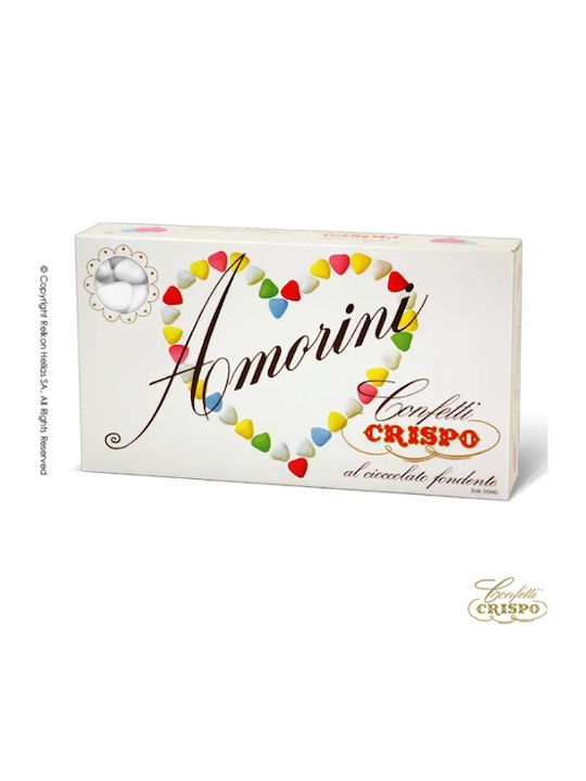Confetti Crispo Κουφέτα Choco Heart σε Σχήμα Καρδιές με Γεύση Σοκολάτα Υγείας Λευκό 1000gr