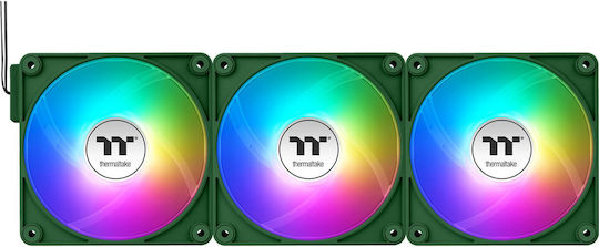 Thermaltake CT120 EX Ventilatoare Pentru Carcasă (2000rpm) cu Iluminare ARGB și Conexiune 4-Pin PWM 3 Buc Verde Racing