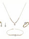 Set with Necklace , Earrings & Ring from Gold 9K with Stones