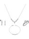 Set with Necklace , Earrings & Ring from White Gold 9K with Stones