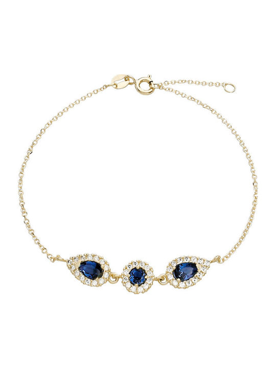Daskalakis Women's Bracelet Rosette made of Gold 14K with Zircon