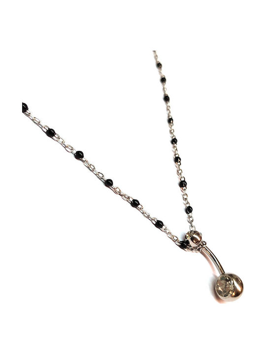 Amalfi Accessories Κολιέ Ροζάριο από Ατσάλι