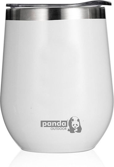 Panda Ποτήρι Θερμός Ανοξείδωτο 320ml Λευκό