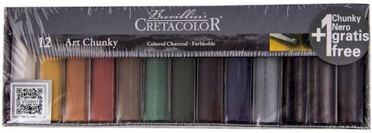 Set 12 Stück Farbige Kohle Cretacolor Art Chunky