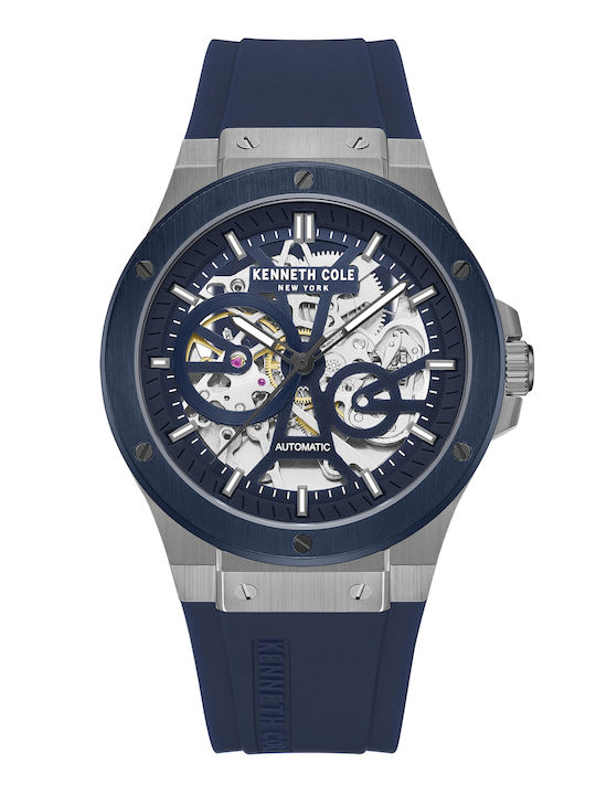 York Men's Watch Automatic with Blue Rubber Strap