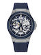 York Men's Watch Automatic with Blue Rubber Strap