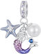 Silber Charm 925 Meerjungfrau Perle