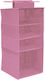 Ordinett Italy Fabric Hanging Storage Case For Clothes in Pink Color 33x33x82cm 1pcs