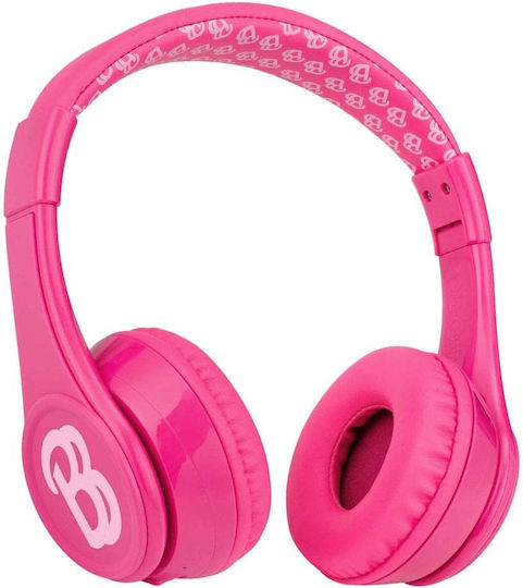 eKids Barbie Bluetooth Wireless On Ear Headphones with Radio with 3 hours of Operation Pink