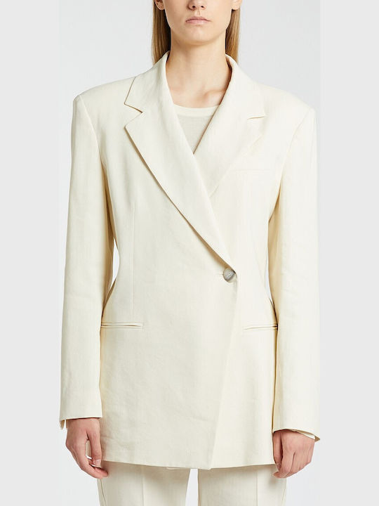 Marella Linen Blazer Women's Blazer White