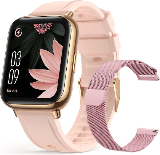 OnWear Pro Aluminium Smartwatch with Heart Rate Monitor (Gold)