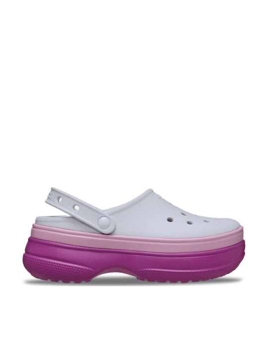 Crocs Classic Stacked Γυναικεία Σαμπό Μωβ