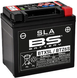 BS Κλειστού Τύπου Μπαταρία Μοτοσυκλέτας BTX5L / YTZ6S-BS 90A με Χωρητικότητα 4.2Ah