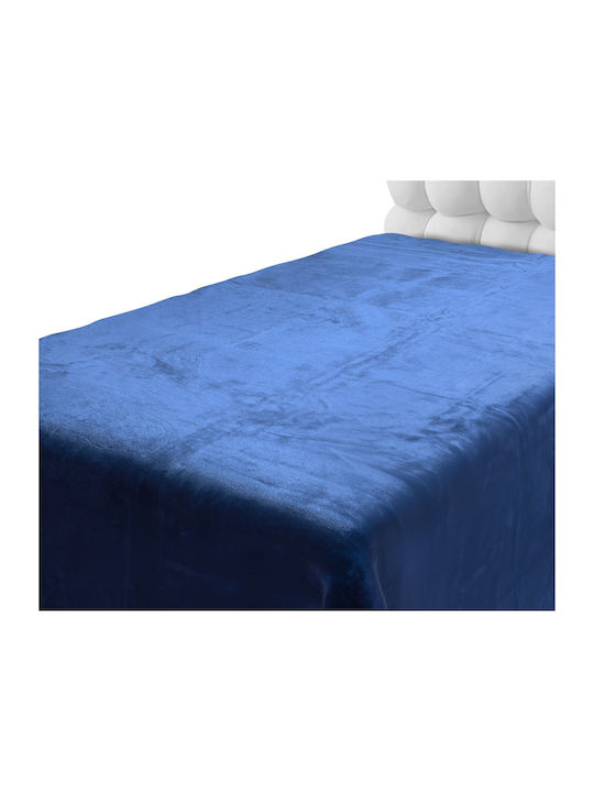 Silk Fashion Velvet Blanket Single 160x220cm Blue