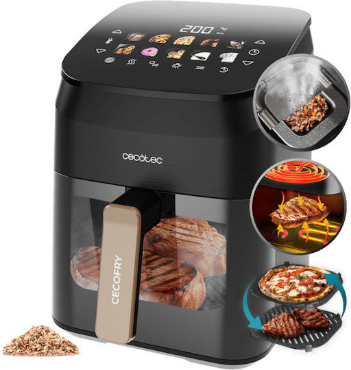 Cecotec Cecofry&Grill Smokin 4500 Air Fryer with Double Detachable Bucket 4.5lt Black